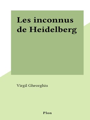 cover image of Les inconnus de Heidelberg